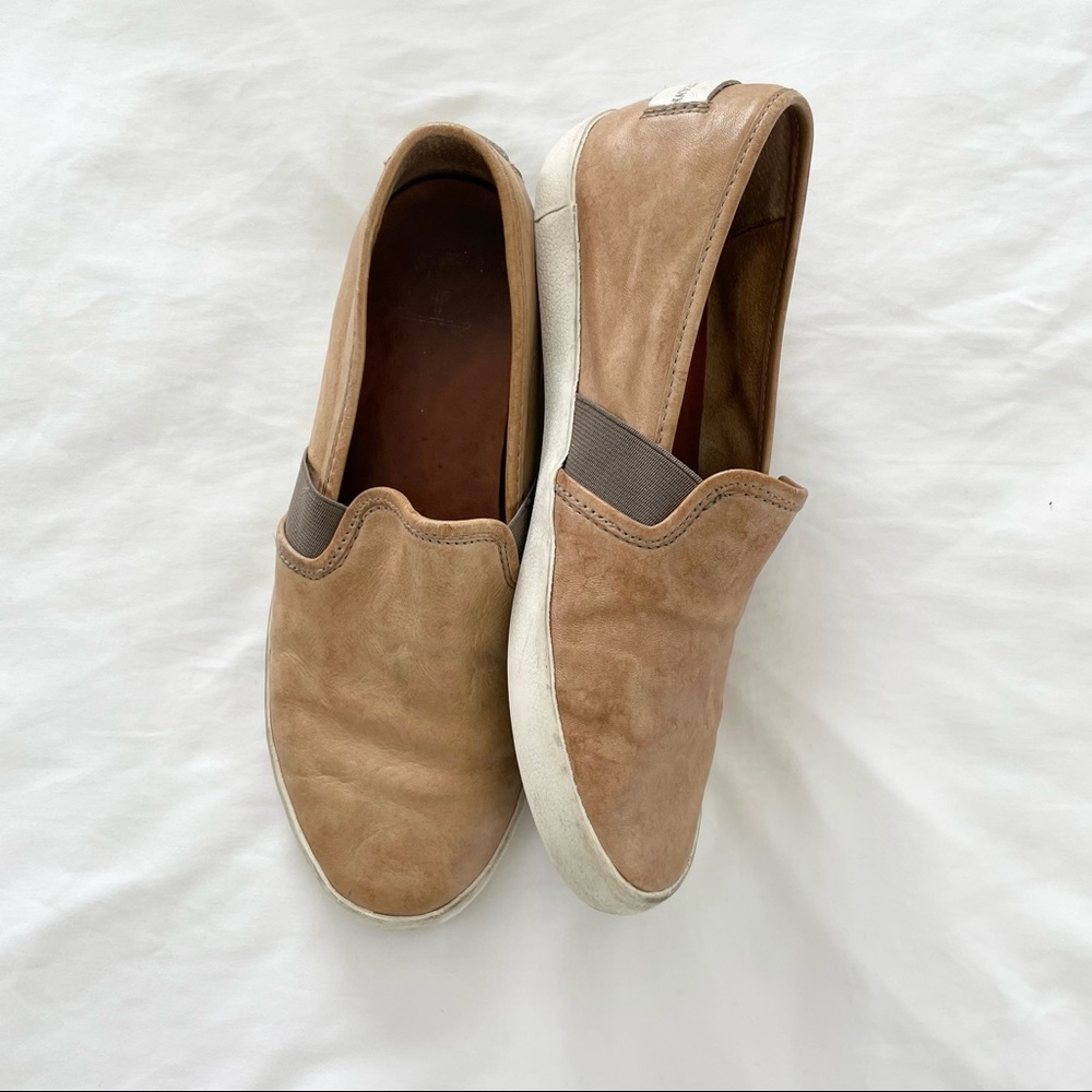 Frye Slip-On Sneakers in Tan Suede